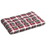vidaXL Paletni jastuk crveni karirani 120 x 80 x 12 cm od tkanine