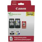 Canon tinta PG-510/CL-511 Photo Value Pack original 2-dijelno pakiranje crn, kromatski optimizer, purpurno crven, žut 2970B017