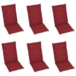 vidaXL Jastuci za vrtne stolice 6 kom crvena boja vina 120 x 50 x 4 cm