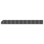 vidaXL Set panela za ogradu WPC 1830 x (105 - 186) cm crni