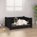 Krevet za pse crna 65 5 x 50 5 x 28 cm od masivne borovine