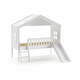 Bijeli dječji krevet od masivnog bora u obliku kućice/podignuti 90x200 cm – Vipack