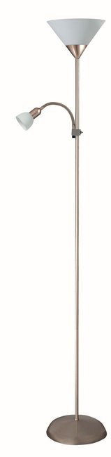 RABALUX 4064 | Action Rabalux podna svjetiljka 178cm sa prekidačem na kablu fleksibilna 1x E27 + 1x E14 krom saten