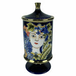 Vase DKD Home Decor Face Porcelain Blue 11 x 11 x 25 cm Multicolour