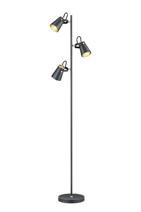 TRIO 408800332 | Edward-TR Trio podna svjetiljka 160cm sa nožnim prekidačem 3x E14 crno mat