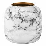 Bijelo-crna željezna vaza PT LIVING Marble, visina 19,5 cm
