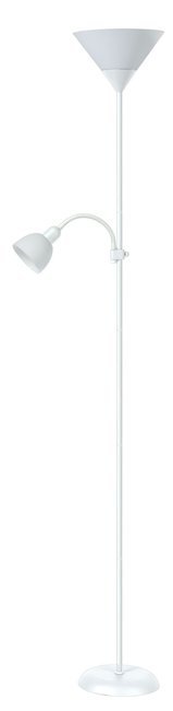 RABALUX 4061 | Action Rabalux podna svjetiljka 178cm sa prekidačem na kablu fleksibilna 1x E27 + 1x E14 bijelo