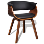 vidaXL Moderna blagovaonska stolica od eko kože i drveta