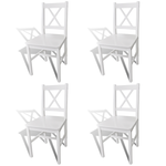 vidaXL Set od 4 drvene kuhinjske stolice, bijeli