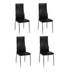 vidaXL 4 Blagovaonske stolice od kroma i crne kože