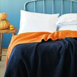 Deka Simply Blanket Dark Blue - Orange 150x200