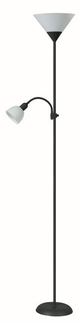 RABALUX 4062 | Action Rabalux podna svjetiljka 178cm sa prekidačem na kablu fleksibilna 1x E27 + 1x E14 crno
