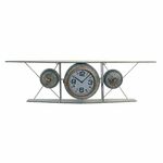 Zidni sat DKD Home Decor Kristal Željezo Avion Drvo MDF Tamno sivo (120 x 21 x 33.5 cm) , 5200 g