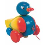 Drvena igračka patka u plavoj boji