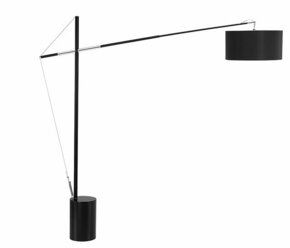NOVA LUCE 41455401 | Traccia Nova Luce podna svjetiljka 179cm s prekidačem s podešavanjem visine 1x E27 crno