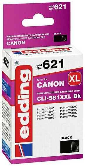 Edding uložak za pisač EDD-621 zamjenjuje Canon CLI-581XXLBK - foto crna - sadržaj: 10