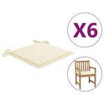 vidaXL Jastuci za vrtne stolice 6 kom krem 50 x 50 x 4 cm od tkanine