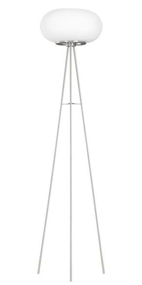 EGLO 86817 | Optica Eglo podna svjetiljka 157cm sa nožnim prekidačem 2x E27 poniklano mat