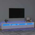 TV ormarić s LED svjetlima visoki sjaj bijeli 240x35x40 cm