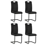 vidaXL Blagovaonske stolice od umjetne kože 4 kom 43 x 55 x 100 cm crne