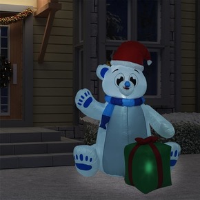 VidaXL Božićni polarni medvjed na napuhavanje LED 1