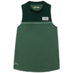 Ženska majica bez rukava Lacoste Contrast Stretch Cotton Sport Tank - dark green/green