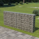 vidaXL Gabionski zid s poklopcima od pocinčanog čelika 200 x 20 x 85 cm