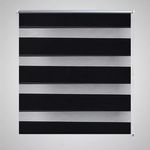 vidaXL Rolo crne zavjese sa zebrastim linijama 90 x 150 cm