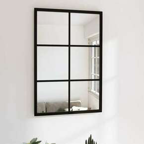 Zidno ogledalo crno 60 x 40 cm metalno