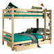 Dječji krevet od masivnog bora na kat s prostorom za odlaganje u prirodnoj boji PINO – Vipack