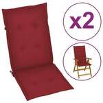 Jastuci za vrtne stolice 2 kom boja vina 120x50x3 cm od tkanine