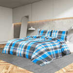 Set posteljine za poplun plavo-sivi 135 x 200 cm pamučni