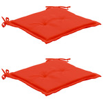 vidaXL Jastuci za vrtne stolice 2 kom crveni 50 x 50 x 3 cm