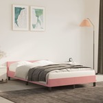 Okvir za krevet s uzglavljem ružičasti 120 x 200 cm baršunasti