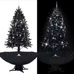 vidaXL Božićno drvce koje sniježi sa stalkom crno 190 cm PVC
