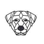 AtmoWood Drvena geometrijska slika - Labrador retriver 30 cm Barva:: Černá