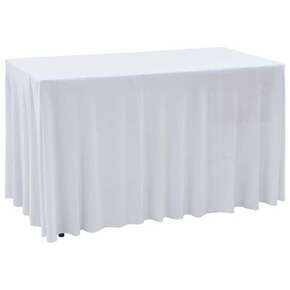 VidaXL Rastezljive navlake za stol 2 kom duge 243 x 76 x 74 cm bijele