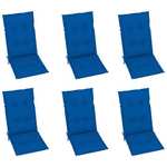 vidaXL Jastuci za vrtne stolice 6 kom kraljevski plavi 120 x 50 x 7 cm