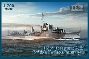 Plastic model ship HMS Hotspur 1941 British H-class destroyer