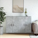 Zidni ormarići 2 kom siva boja betona od konstruiranog drva