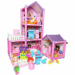 Pink kućica za lutke na kat set