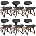 vidaXL Blagovaonske stolice s naslonom od eko kože 6 kom