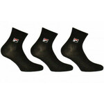 Čarape za tenis Fila Quarter Plain Socks Mercerized Cotton 3P - black