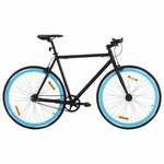 Bicikl s fiksnim zupčanikom crno-plavi 700c 51 cm