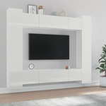 vidaXL 8-dijelni set TV ormarića sjajni bijeli konstruirano drvo