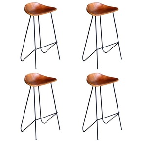 VidaXL Barske stolice od prave kože 4 kom smeđe