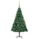 vidaXL Umjetno božićno drvce LED sa setom kuglica zeleno 240 cm