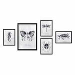 Slike u setu od 5 komada Butterfly - Wallity
