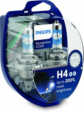 Philips Racing Vision GT200 (12V) - do 200% više svjetla - do 20% bjelije (3500-3600K)Philips Racing Vision GT200 (12V) - up to 200% more light - up H4-RV200-2