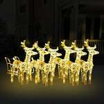 Ukrasni božićni sobovi i saonice 320 LED žarulja akrilni